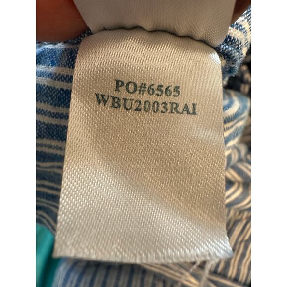 Faherty Linen Mechanic Overall Jumper in Railroad Stripe Size Small - Picture 11 of 14